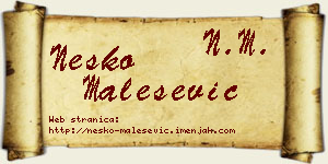 Neško Malešević vizit kartica